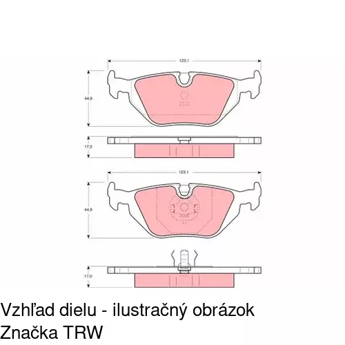 Brzdové dosky S70-1083 /POLCAR/ - obr. 2