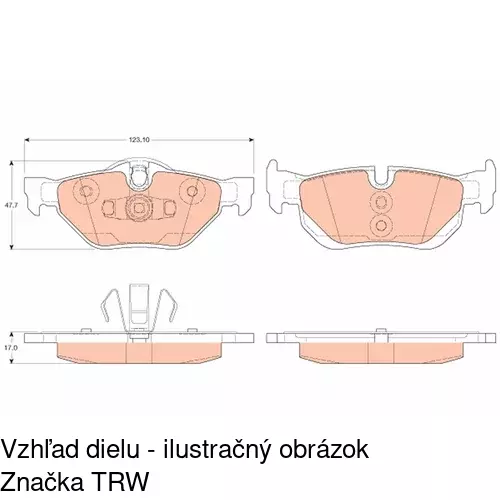 Brzdové dosky S70-1353 /POLCAR/ - obr. 2