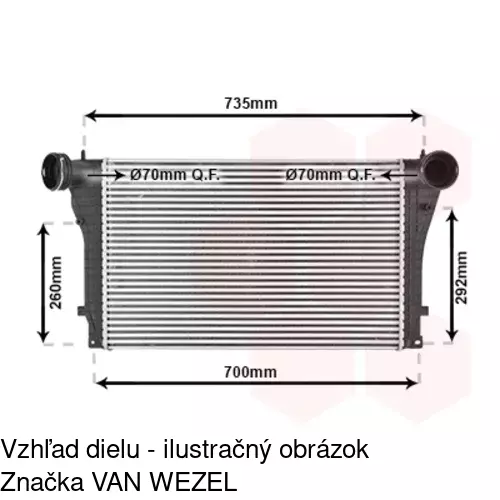 Chladiče vzduchu (Intercoolery) 1323J8-6 /POLCAR/ - obr. 1