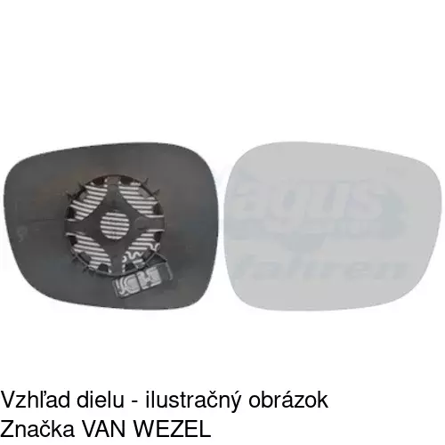 Sklo vonkajšieho zrkadla s držiakom 2060556E /POLCAR/ - obr. 5