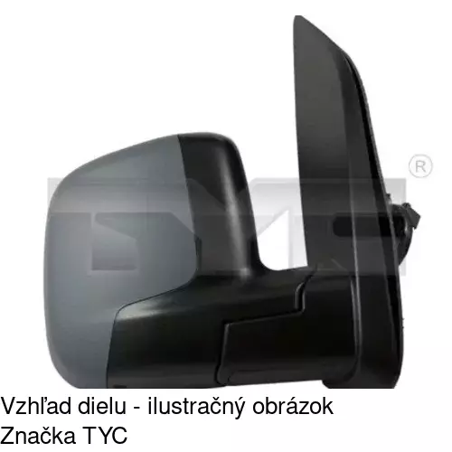 Sklo vonkajšieho zrkadla s držiakom 2391544E /POLCAR/ - obr. 2