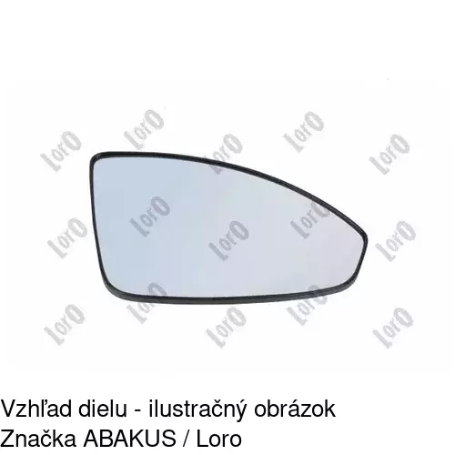 Sklo vonkajšieho zrkadla s držiakom 2508556M /POLCAR/ - obr. 3