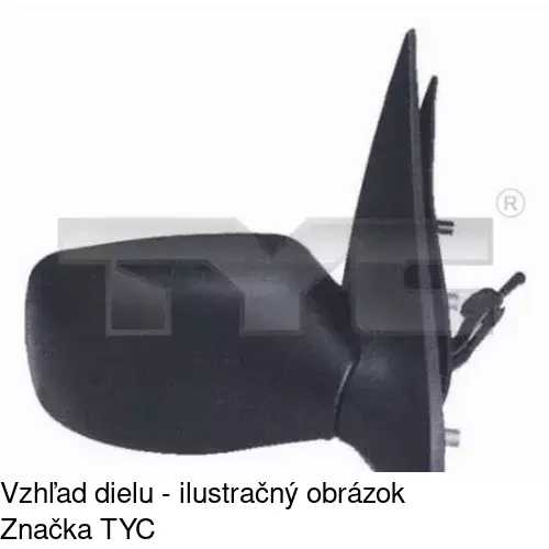 Sklo vonkajšieho zrkadla s držiakom 320955-E /POLCAR/ - obr. 2