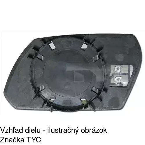 Sklo vonkajšieho zrkadla s držiakom 3218548E /POLCAR/ - obr. 1