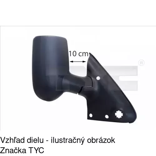 Sklo vonkajšieho zrkadla s držiakom 3247555M /POLCAR/ - obr. 2