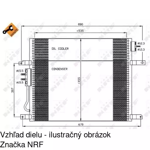 Chladiče klimatizácie 3430K8C1S /POLCAR/ - obr. 1