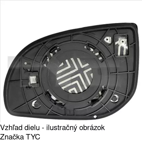 Sklo vonkajšieho zrkadla s držiakom POLCAR 4017545E