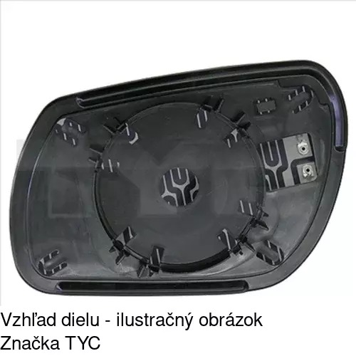 Sklo vonkajšieho zrkadla s držiakom 4525546E /POLCAR/ - obr. 1