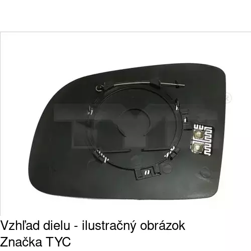 Sklo vonkajšieho zrkadla s držiakom 5045555E /POLCAR/