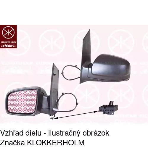 Sklo vonkajšieho zrkadla s držiakom 50N1554M /POLCAR/ - obr. 1
