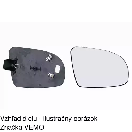 Sklo vonkajšieho zrkadla s držiakom 5555541M /POLCAR/ - obr. 3
