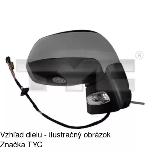 Sklo vonkajšieho zrkadla s držiakom 5780554E /POLCAR/ - obr. 4