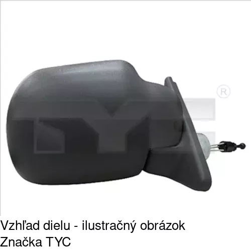 Sklo vonkajšieho zrkadla s držiakom 6060543M /POLCAR/ - obr. 2