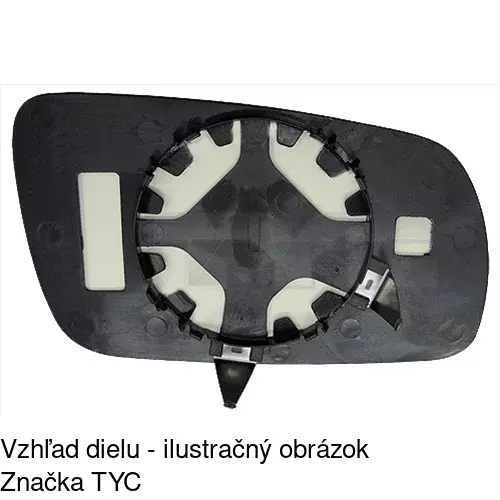 Sklo vonkajšieho zrkadla s držiakom 6913545M /POLCAR/ - obr. 2
