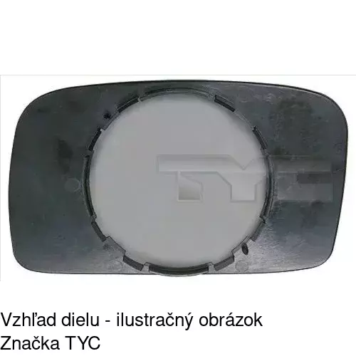 Sklo vonkajšieho zrkadla s držiakom 9534551M /POLCAR/ - obr. 1