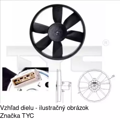 Ventilátor bez krytu / podpery 953823U1 /POLCAR/ - obr. 2