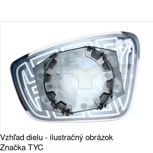 Sklo vonkajšieho zrkadla s držiakom 95A1545E /POLCAR/ - obr. 1