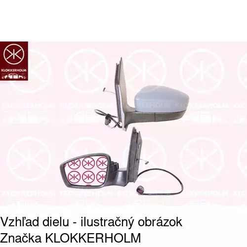 Sklo vonkajšieho zrkadla s držiakom 95A1545E /POLCAR/ - obr. 2