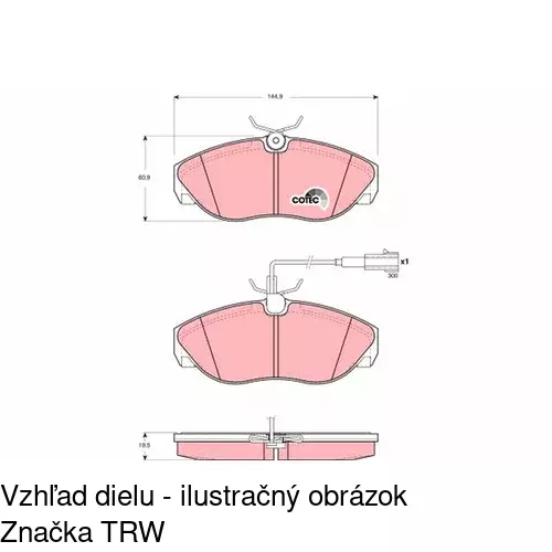 Brzdové dosky S70-0044 /POLCAR/ - obr. 2