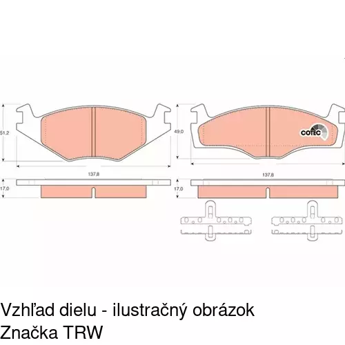 Brzdové dosky S70-0064 /POLCAR/ - obr. 1