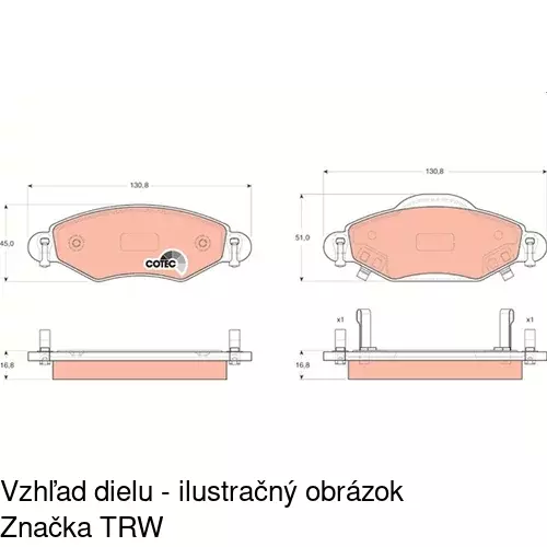Brzdové dosky S70-0282 /POLCAR/ - obr. 3