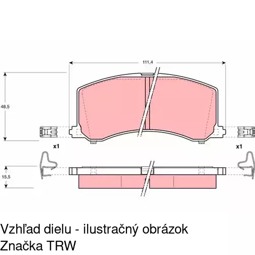 Brzdové dosky S70-0457 /POLCAR/ - obr. 2