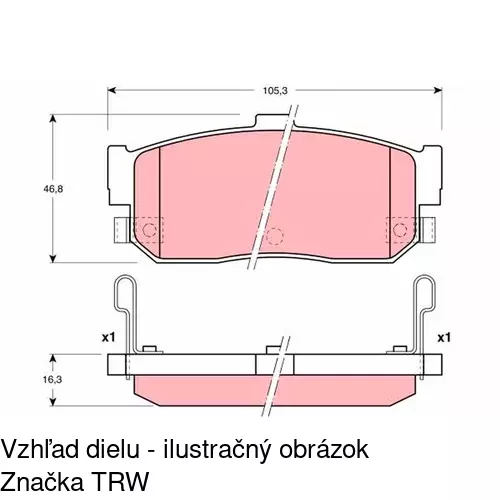 Brzdové dosky S70-1216 /POLCAR/ - obr. 5