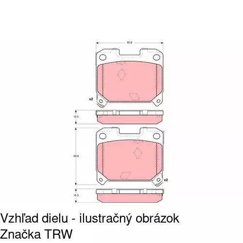 Brzdové dosky S70-1451 /POLCAR/ - obr. 2