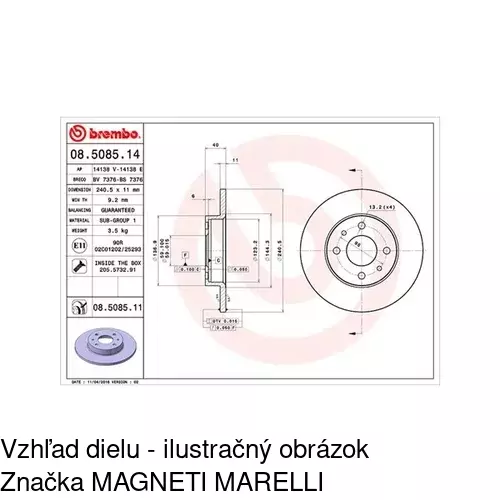 Brzdový kotúč POLCAR S71-0109
