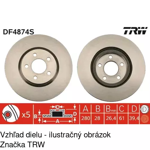 Brzdový kotúč S71-0291 /POLCAR/ - obr. 2
