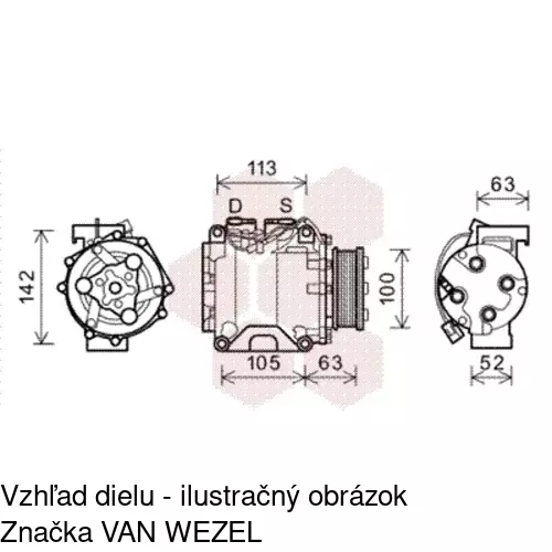 Spojková lamela kompresora klimatizácie TKK007 /POLCAR/ - obr. 3