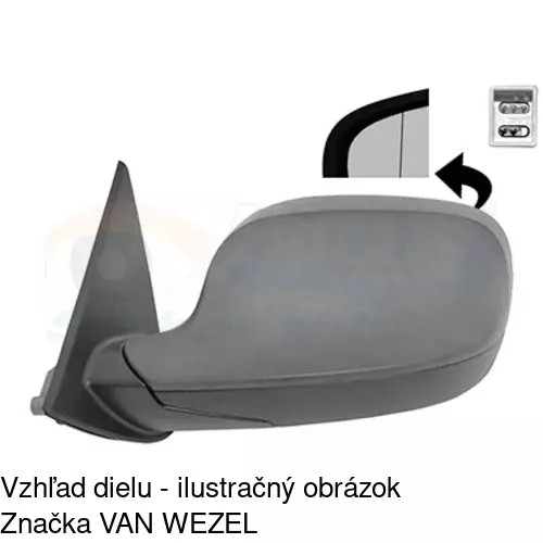 Sklo vonkajšieho zrkadla s držiakom 2060546M /POLCAR/ - obr. 3