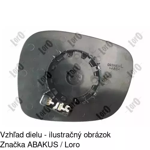Sklo vonkajšieho zrkadla s držiakom 2060555E /POLCAR/ - obr. 2