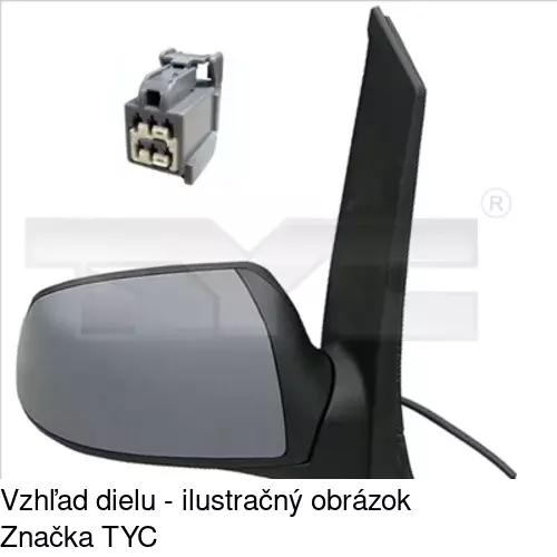 Sklo vonkajšieho zrkadla s držiakom 3202546M /POLCAR/ - obr. 5