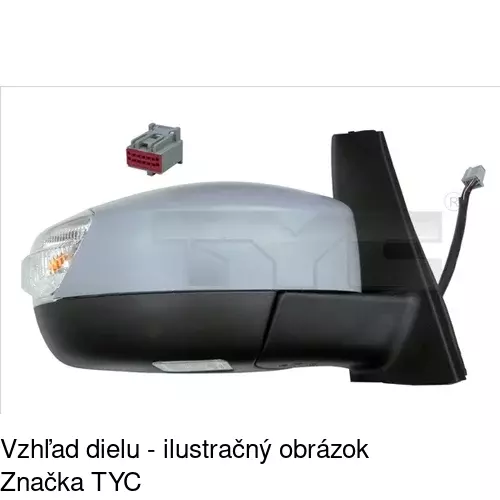 Sklo vonkajšieho zrkadla s držiakom 3280554E /POLCAR/ - obr. 3