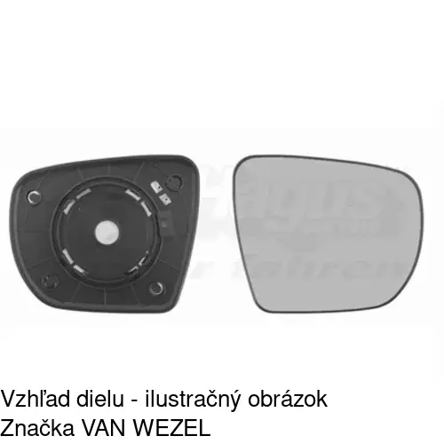 Sklo vonkajšieho zrkadla s držiakom 4048555E /POLCAR/ - obr. 1