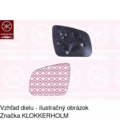 Sklo vonkajšieho zrkadla s držiakom 5070542M /POLCAR/ - obr. 1