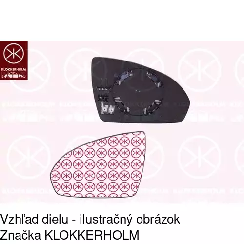 Sklo vonkajšieho zrkadla s držiakom 5098552E /POLCAR/ - obr. 2