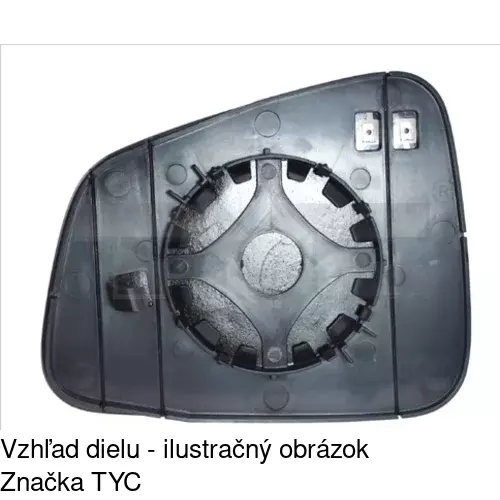 Sklo vonkajšieho zrkadla s držiakom 55L1555M /POLCAR/ - obr. 1