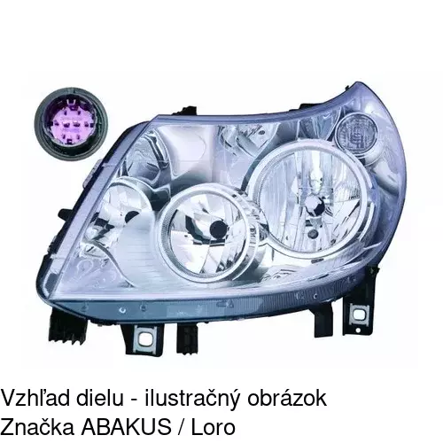 Hlavný reflektor 5770093U /POLCAR/ - obr. 2