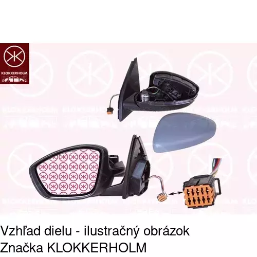 Sklo vonkajšieho zrkadla s držiakom 57C1545M /POLCAR/ - obr. 3