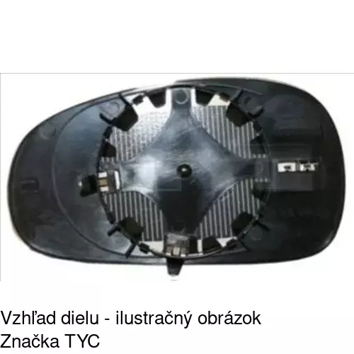 Sklo vonkajšieho zrkadla s držiakom 6726548M /POLCAR/ - obr. 1