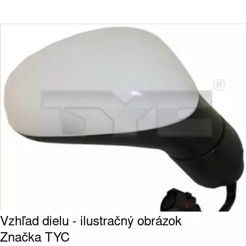 Sklo vonkajšieho zrkadla s držiakom 6726557E /POLCAR/ - obr. 1