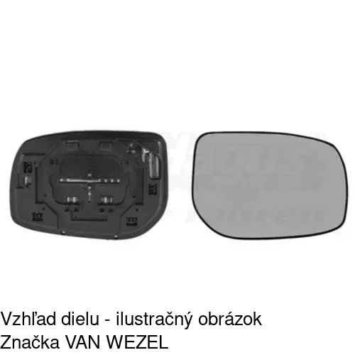 Sklo vonkajšieho zrkadla s držiakom 8105555E /POLCAR/ - obr. 1