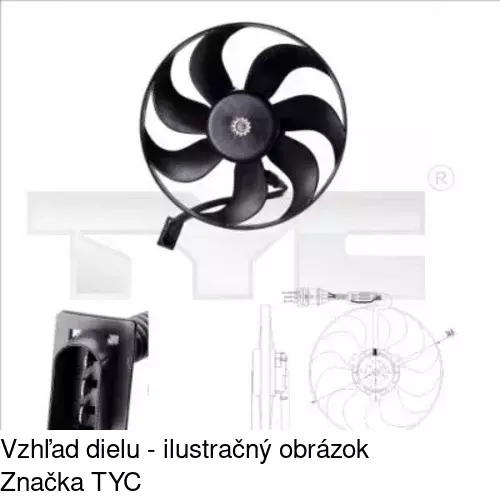 Ventilátor bez krytu / podpery 952523U4 /POLCAR/ - obr. 2
