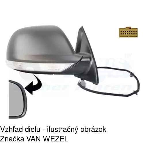 Sklo vonkajšieho zrkadla s držiakom 9581555M /POLCAR/ - obr. 3