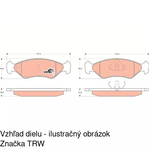 Brzdové dosky S70-0046 /POLCAR/ - obr. 5