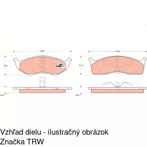 Brzdové dosky S70-0062 /POLCAR/ - obr. 2
