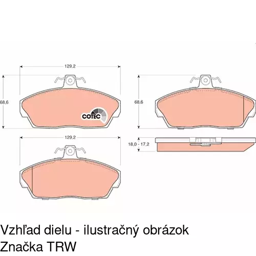 Brzdové dosky S70-0286 /POLCAR/ - obr. 2