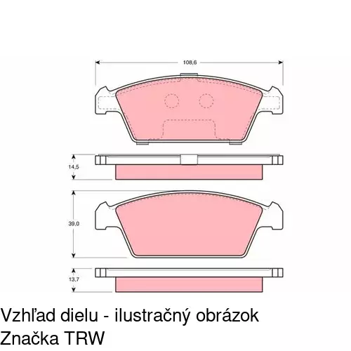 Brzdové dosky S70-0331 /POLCAR/ - obr. 2